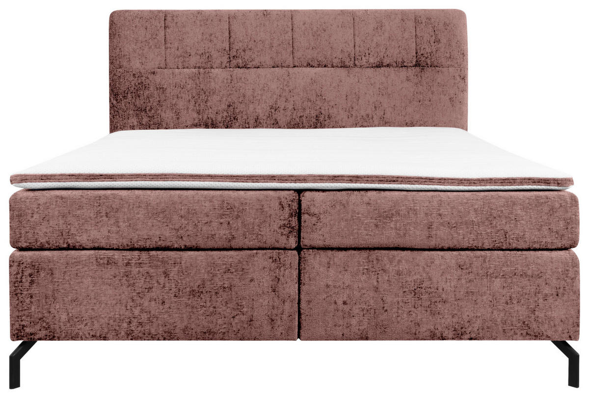 BOXSPRINGBETT 160/200 cm  in Weinrot  - Weinrot/Schwarz, Design, Textil/Metall (160/200cm) - Esposa