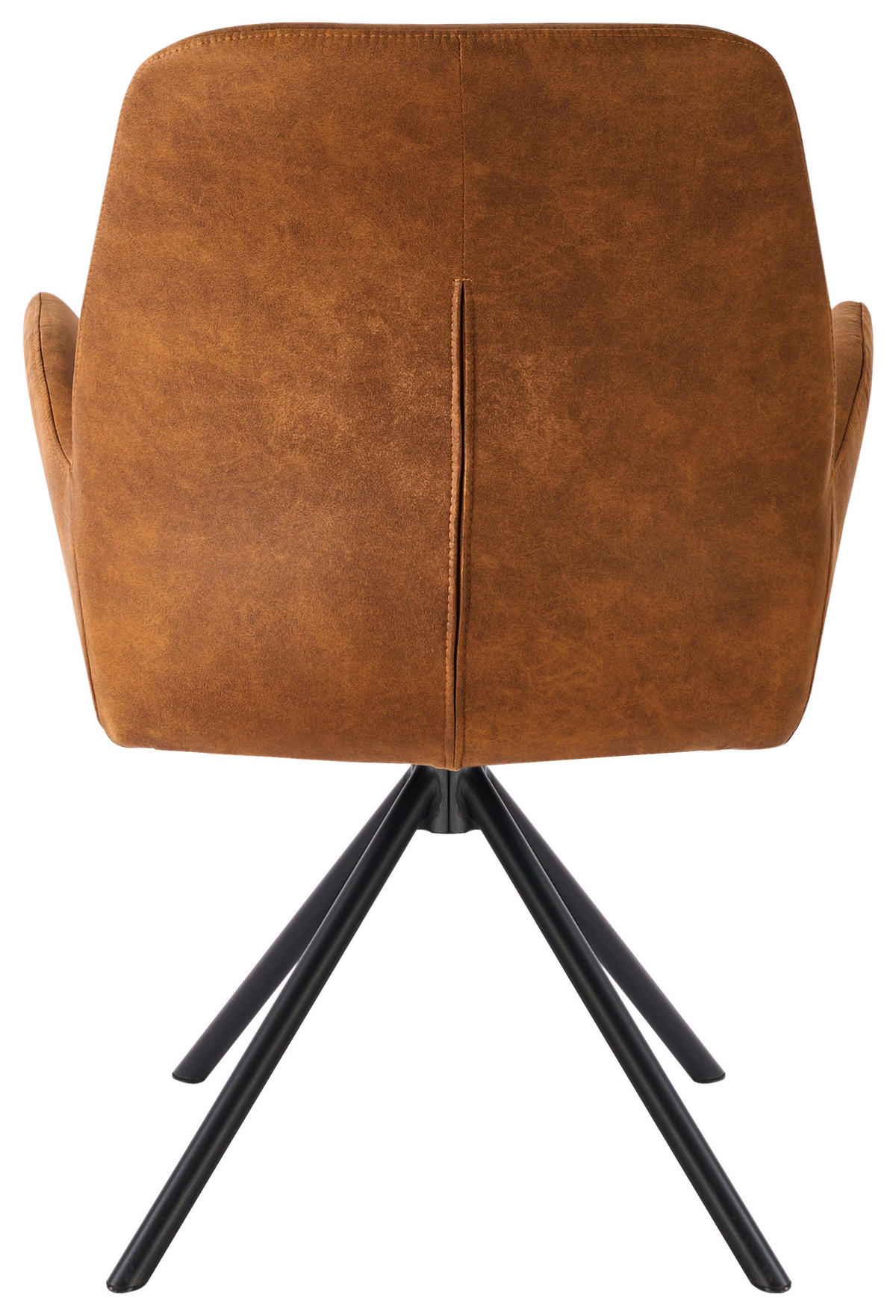 ARMLEHNSTUHL Eisen Webstoff  - Schwarz/Orange, Basics, Textil/Metall (60.5/88/62cm) - MID.YOU