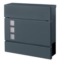 BRIEFKASTEN Dunkelgrau  - Dunkelgrau, Basics, Kunststoff/Metall (37/37/10.5cm)