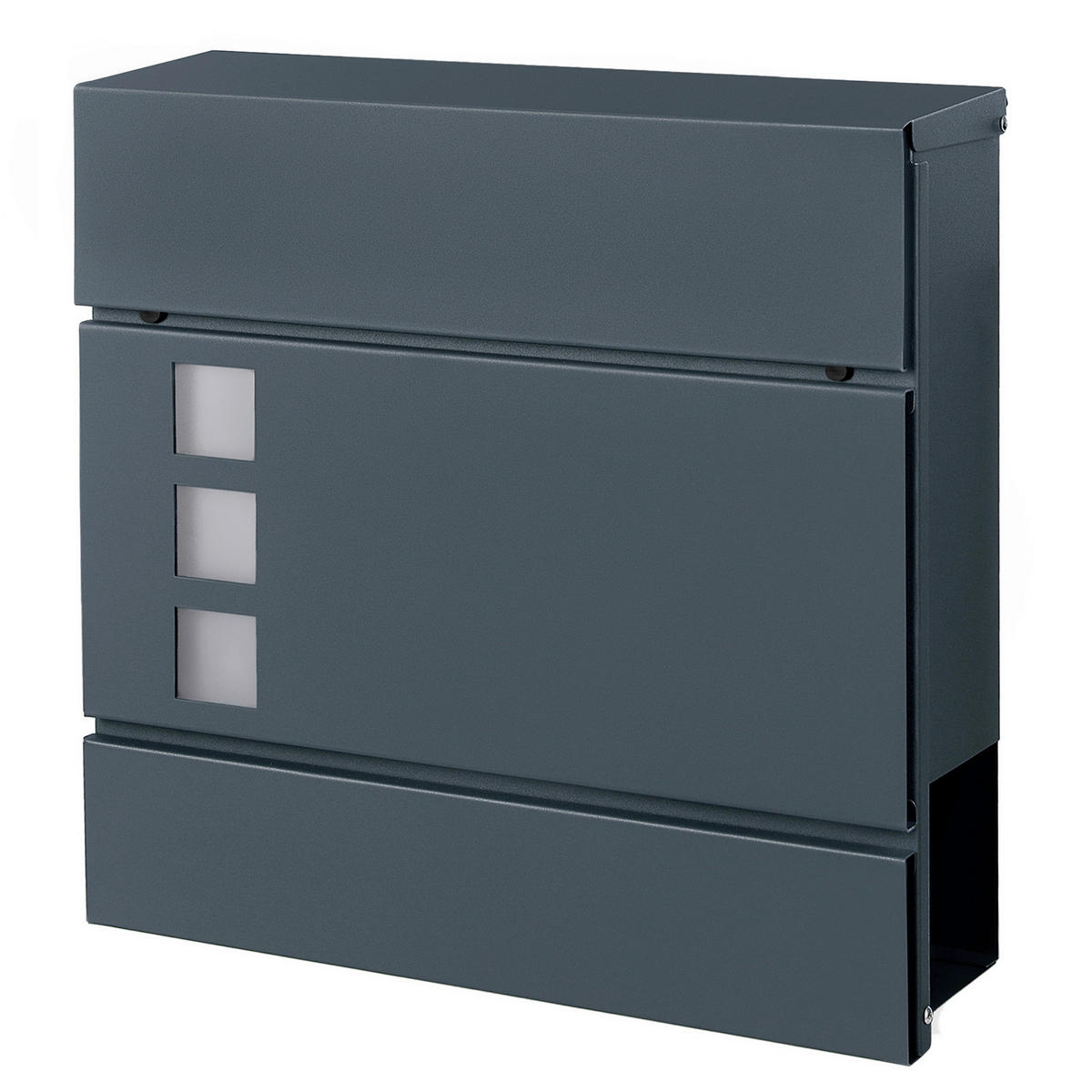 BRIEFKASTEN Dunkelgrau  - Dunkelgrau, Basics, Kunststoff/Metall (37/37/10.5cm)