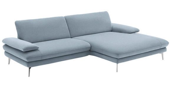 ECKSOFA Hellblau Webstoff  - Schwarz/Hellblau, Design, Textil/Metall (284/184cm) - Dieter Knoll