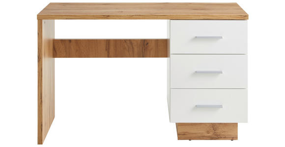 SCHREIBTISCH 120/50/75 cm in Weiß, Eiche Wotan - Eichefarben/Eiche Wotan, MODERN, Holzwerkstoff/Kunststoff (120/50/75cm) - Hom`in