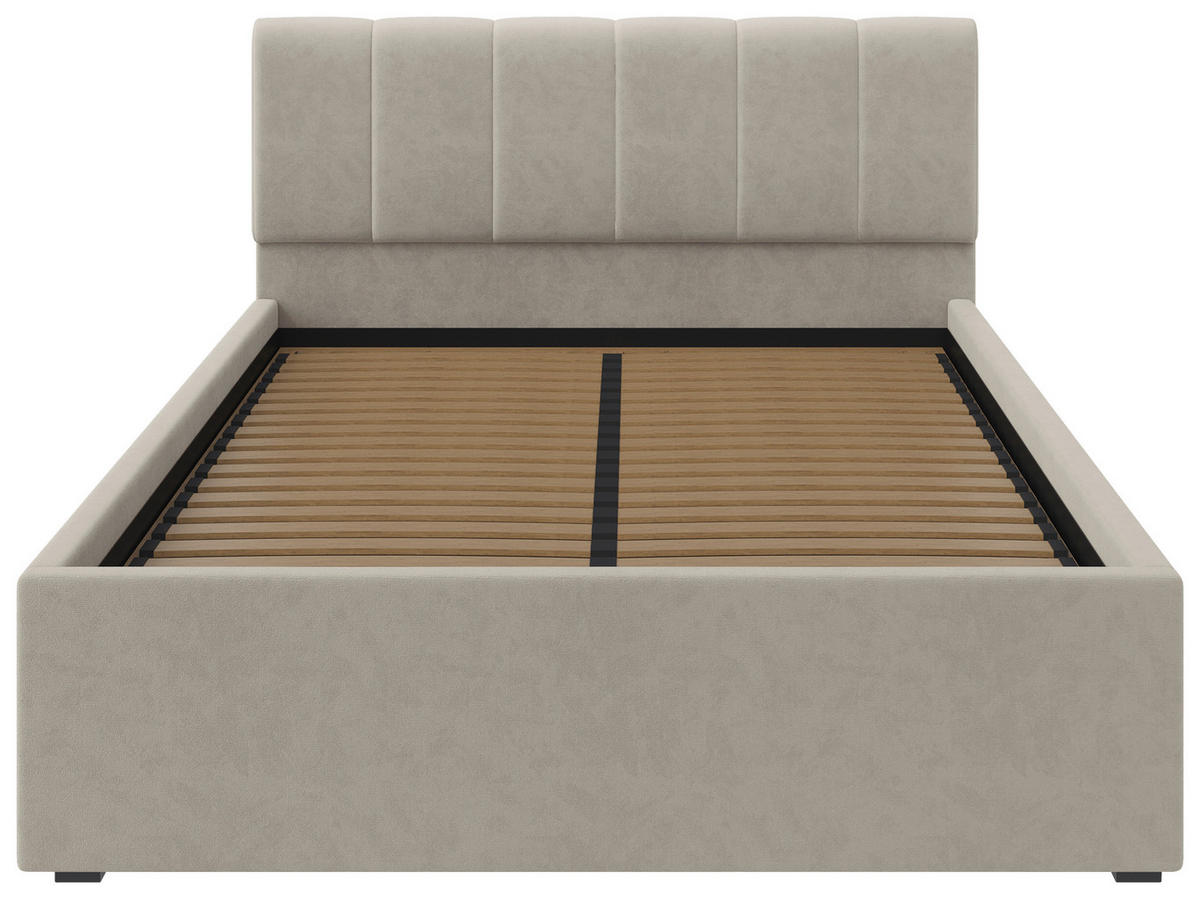 POLSTERBETT 140/200 cm  in Beige  - Beige/Schwarz, Design, Holz/Kunststoff (140/200cm) - Stylife