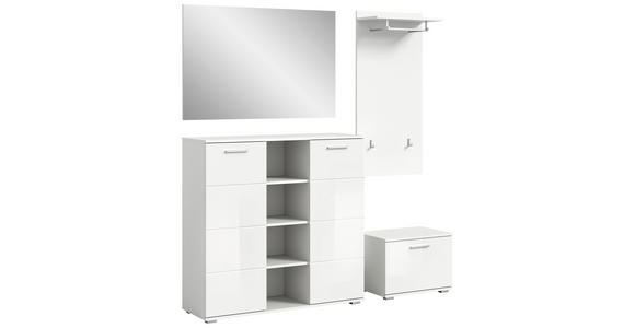 GARDEROBE in 180/191/37 cm - Weiß Hochglanz/Weiß, Design, Glas/Holzwerkstoff (180/191/37cm) - Xora