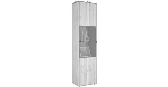 VITRINE in massiv Buche Buchefarben - Anthrazit/Buchefarben, Natur, Glas/Holz (50/206/39cm) - Valnatura