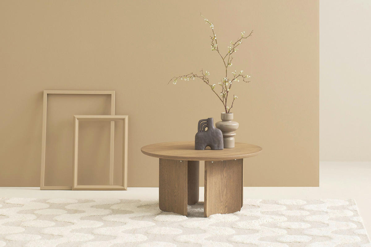 COUCHTISCH 80/80/41 cm Holzwerkstoff einfacher Aufbau, 2 in 1 Gestell  - Eichefarben, Modern, Holzwerkstoff (80/80/41cm) - Schöner Wohnen