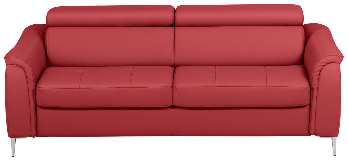 SCHLAFSOFA in Textil, Leder Rot  - Rot, Design, Leder/Textil (203/77-98/103cm) - MID.YOU