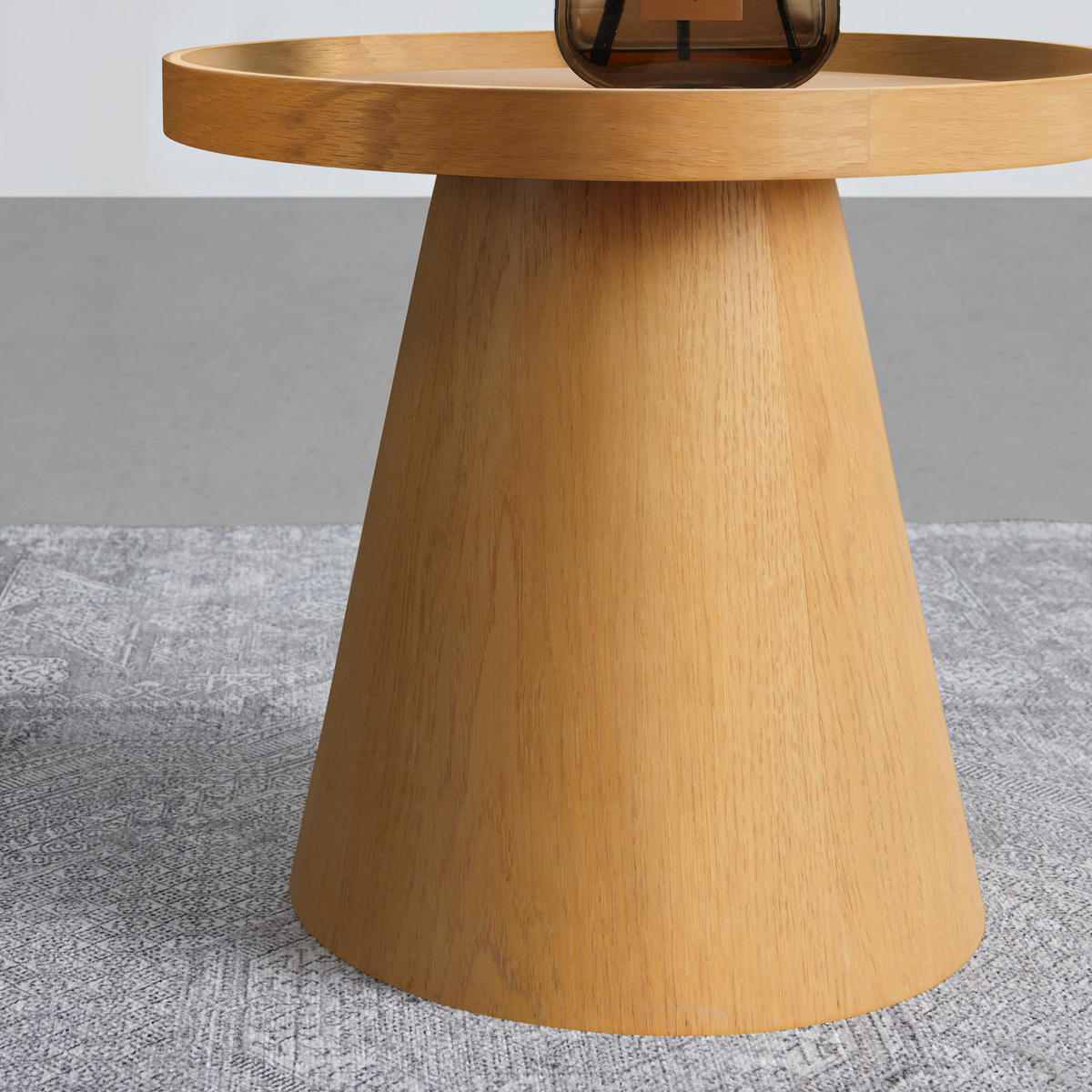 BEISTELLTISCH 50/50/41 cm Eiche furniert Eichefarben rund  - Eichefarben, Basics, Holz/Holzwerkstoff (50/50/41cm) - Xora