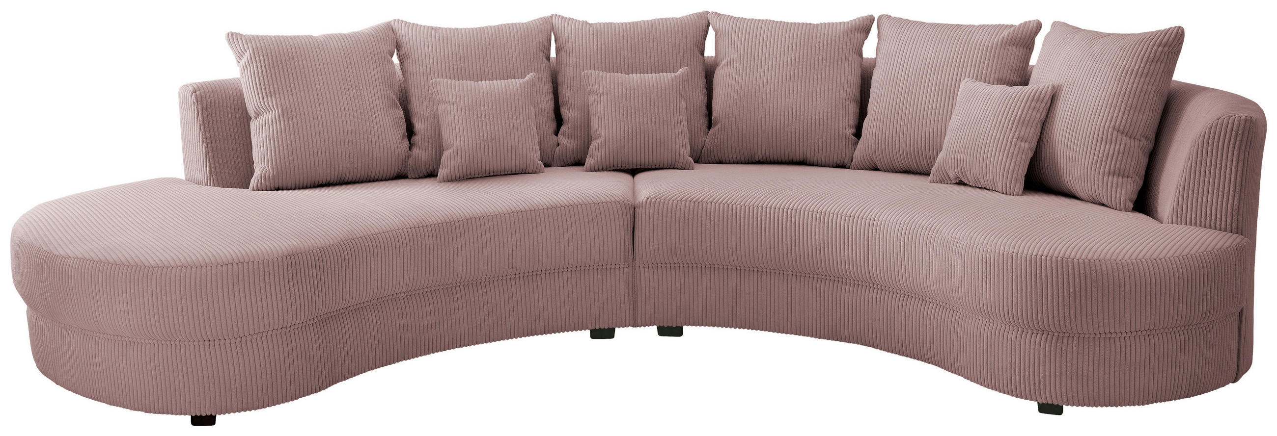 WOHNLANDSCHAFT Rosa Cord  - Schwarz/Rosa, Design, Kunststoff/Textil (300/160cm) - Livetastic
