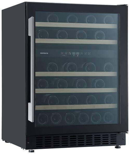 WEINKÜHLSCHRANK WKSU46-19  - Schwarz, Trend, Glas/Metall (59,5/84,5-86,5/57cm) - Respekta