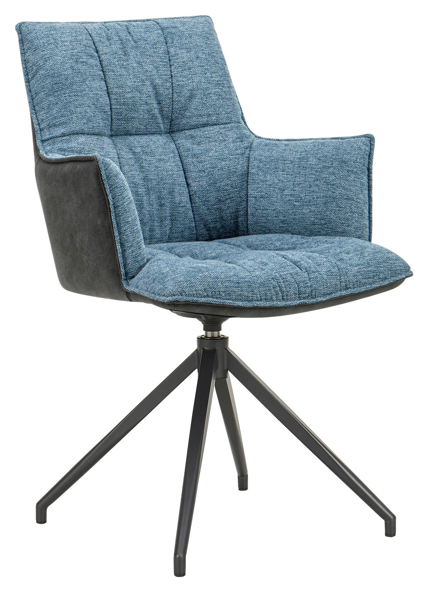 SCAUN CU BRAȚE din metal, textil, albastru, negru,