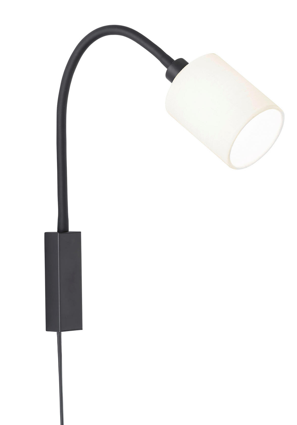 WANDLEUCHTE Wolke 11 cm  - Schwarz, Basics, Textil/Metall (11cm) - Fischer & Honsel