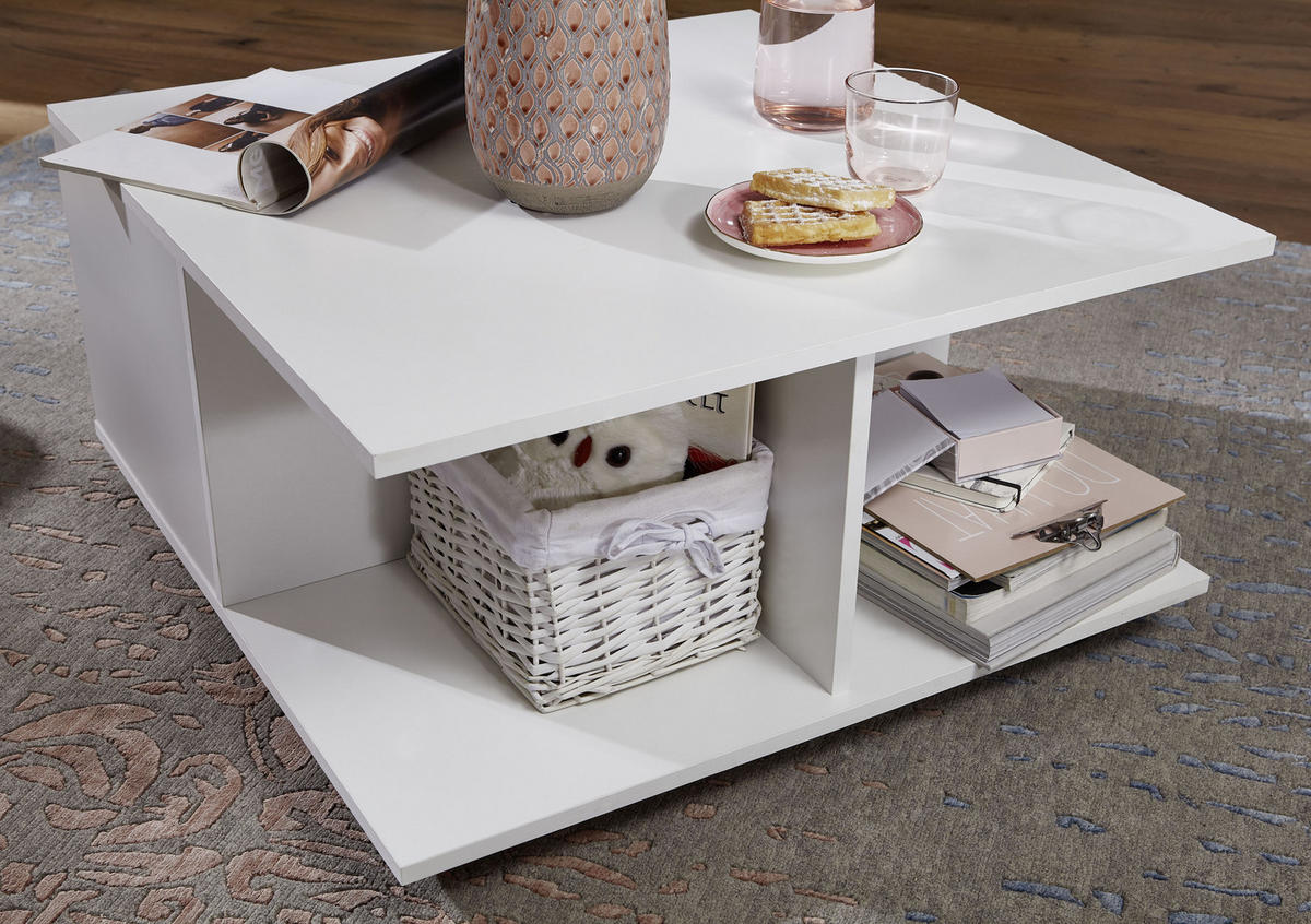 COUCHTISCH in Holzwerkstoff 70/70/36,5 cm  - Weiss, Modern, Holzwerkstoff/Kunststoff (70/70/36,5cm) - MID.YOU