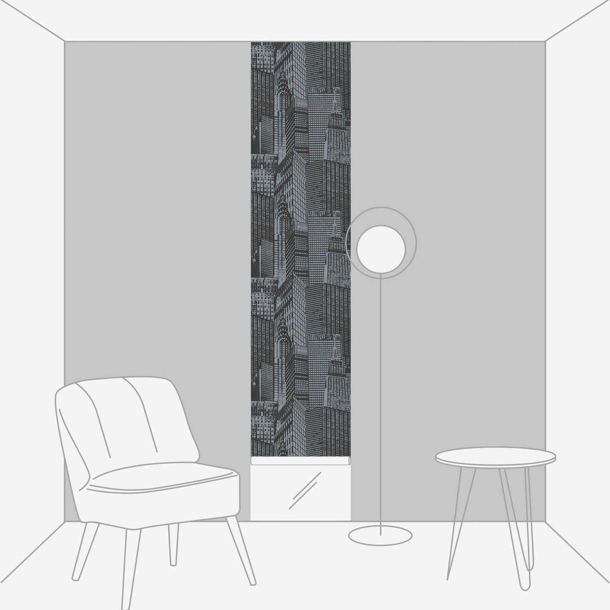 FOTOTAPETE  - Dunkelgrau, Design, Textil (52/250cm)