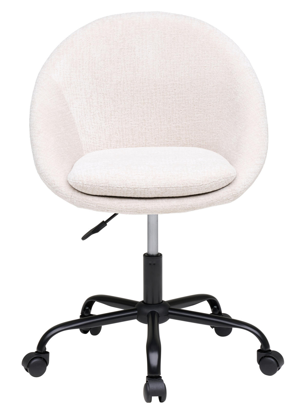 VRTLJIVI STOL kovina, tekstil bela, bež  - črna/bela, Moderno, kovina/umetna masa (62/79/87/61cm) - MID.YOU