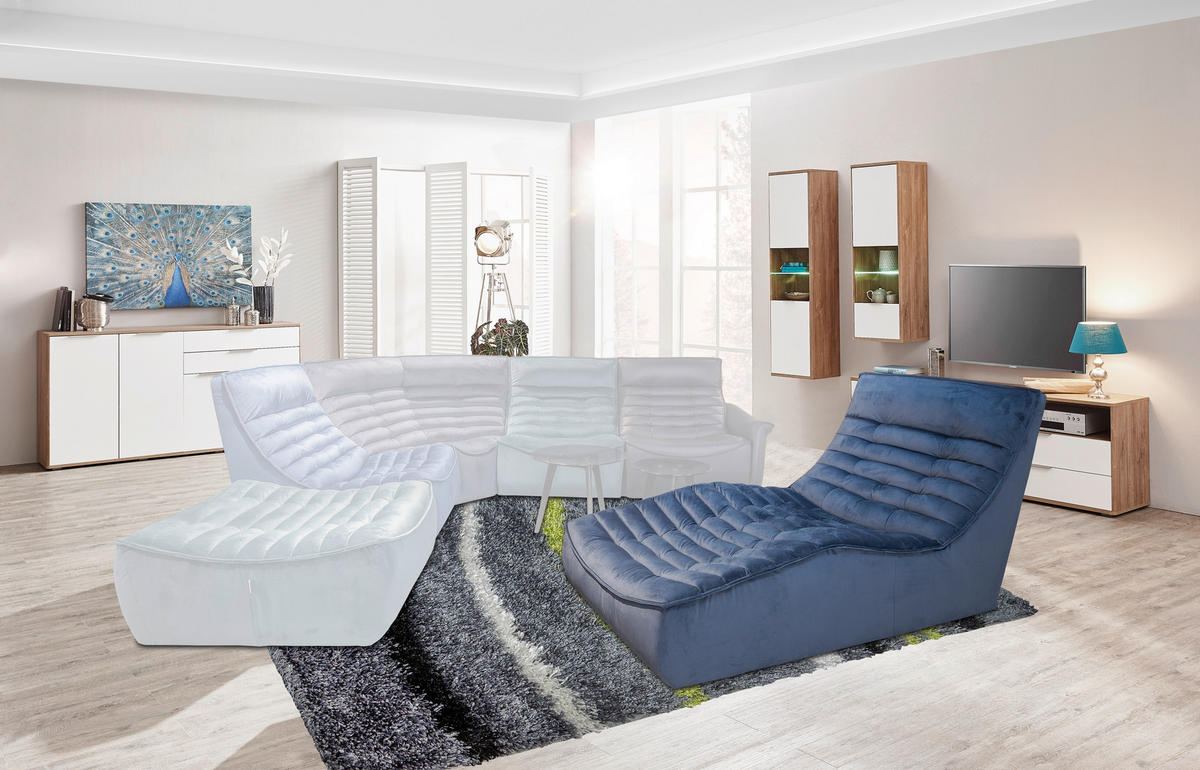 SEDEŽNI ELEMENT, svetlo modra  - svetlo modra, Design, tekstil - Calia Italia