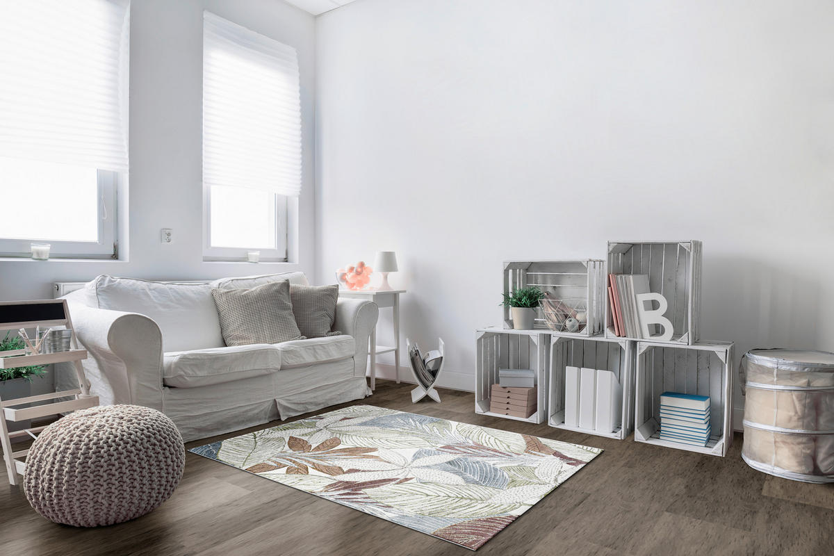 WEBTEPPICH  Wohnzimmer 200/290 cm Catania Creme, Hellgrün, Hellbraun rechteckig  - Hellbraun/Creme, Trend, Textil (200/290cm)
