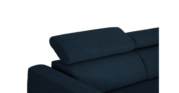 ECKSOFA in Chenille Dunkelblau  280/205 cm  - Schwarz/Dunkelblau, Design, Textil/Metall (280/205cm) - Xora