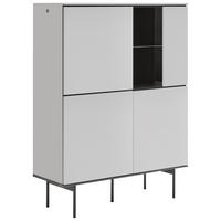 HIGHBOARD  in 91/141/41 cm  - Kaschmir/Schwarz, Design, Glas/Holzwerkstoff (91/141/41cm) - Voleo