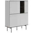 HIGHBOARD  in 91/141/41 cm  - Kaschmir/Schwarz, Design, Glas/Holzwerkstoff (91/141/41cm) - Voleo