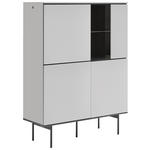 HIGHBOARD  in 91/141/41 cm  - Kaschmir/Schwarz, Design, Glas/Holzwerkstoff (91/141/41cm) - Voleo