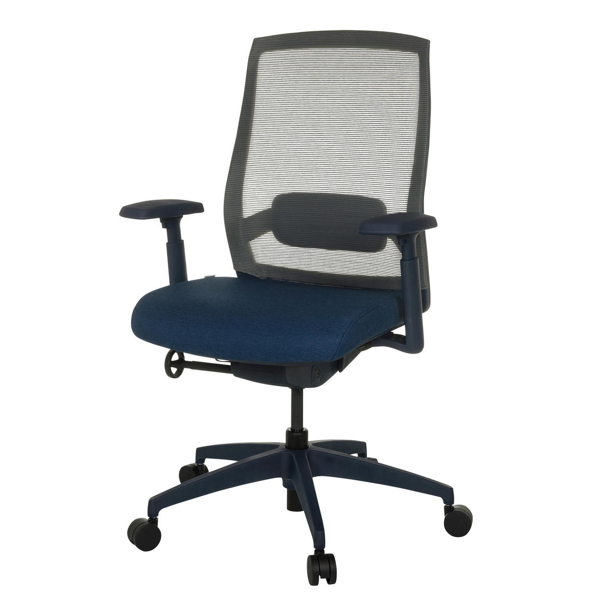 OTOČNÁ ŽIDLE, síťovina, modrá - modrá/černá, Moderní, textil/plast (65/95 - 103/70cm) - MID.YOU