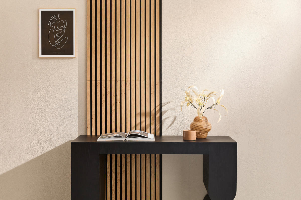 AKUSTIKPANEEL Echtholz, Nachbildung 60/120/2,1 cm  - Schwarz/Eiche Artisan, Trend, Holz/Holzwerkstoff (60/120/2,1cm) - Boxxx