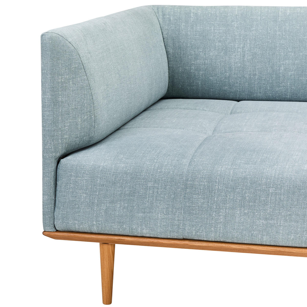 BIGSOFA in Flachgewebe Hellblau  - Hellblau, Modern, Holz/Textil (220/77/120cm) - Joka