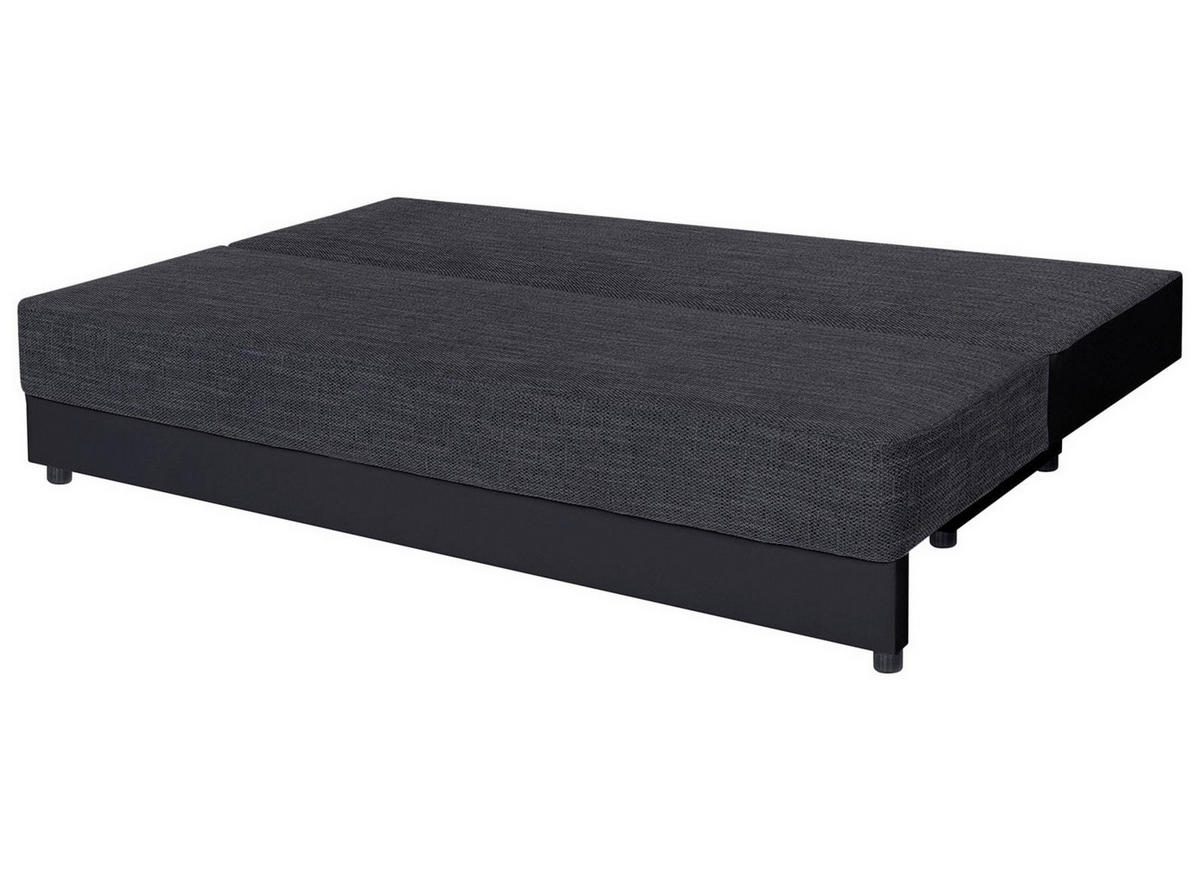 SCHLAFSOFA Schwarz  inkl. Rückenkissen, Armlehnenkissen, Bettkasten, Schlaffunktion, Rücken echt, Liegefläche im Originalstoff  - Schwarz, Design, Textil (200/90/103cm) - P & B