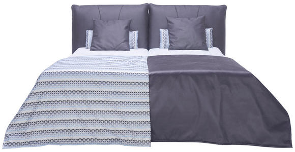 POLSTERBETT Matratze, gepolstertes Kopfteil, Lattenrost, Bettkasten Dunkelgrau 200/200 cm - Dunkelgrau/Silberfarben, KONVENTIONELL, Holz/Textil (200/200cm) - Dieter Knoll