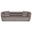 BIGSOFA  in Samt Grau  - Schwarz/Grau, KONVENTIONELL, Kunststoff/Textil (240/73/100cm) - Carryhome