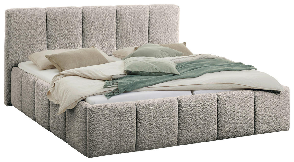 POLSTERBETT 180/200 cm  in Grau  - Schwarz/Grau, Design, Holz/Textil (180/200cm) - Xora