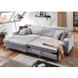 ECKSOFA inkl. Funktion Hellgrau Cord  - Hellgrau/Schwarz, KONVENTIONELL, Textil/Metall (178/290cm) - Cantus