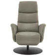 RELAXSESSEL in Leder Grau  - Schwarz/Grau, Design, Leder/Metall (76/108/86cm) - Dieter Knoll