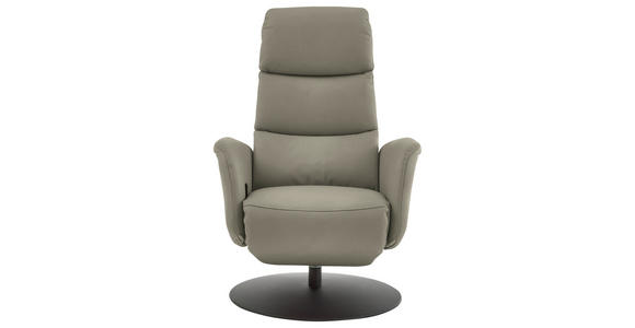 RELAXSESSEL in Leder Grau  - Schwarz/Grau, Design, Leder/Metall (76/108/86cm) - Dieter Knoll