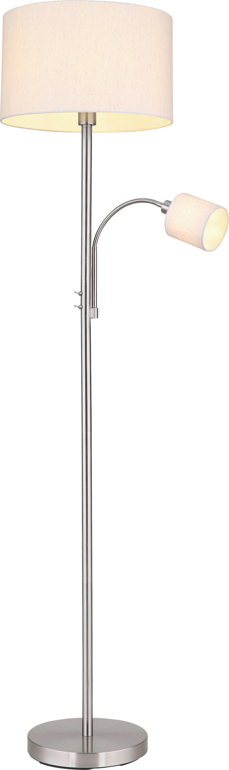 STEHLEUCHTE - Sandfarben/Nickelfarben, Lifestyle, Textil/Metall (40/170cm) - Novel