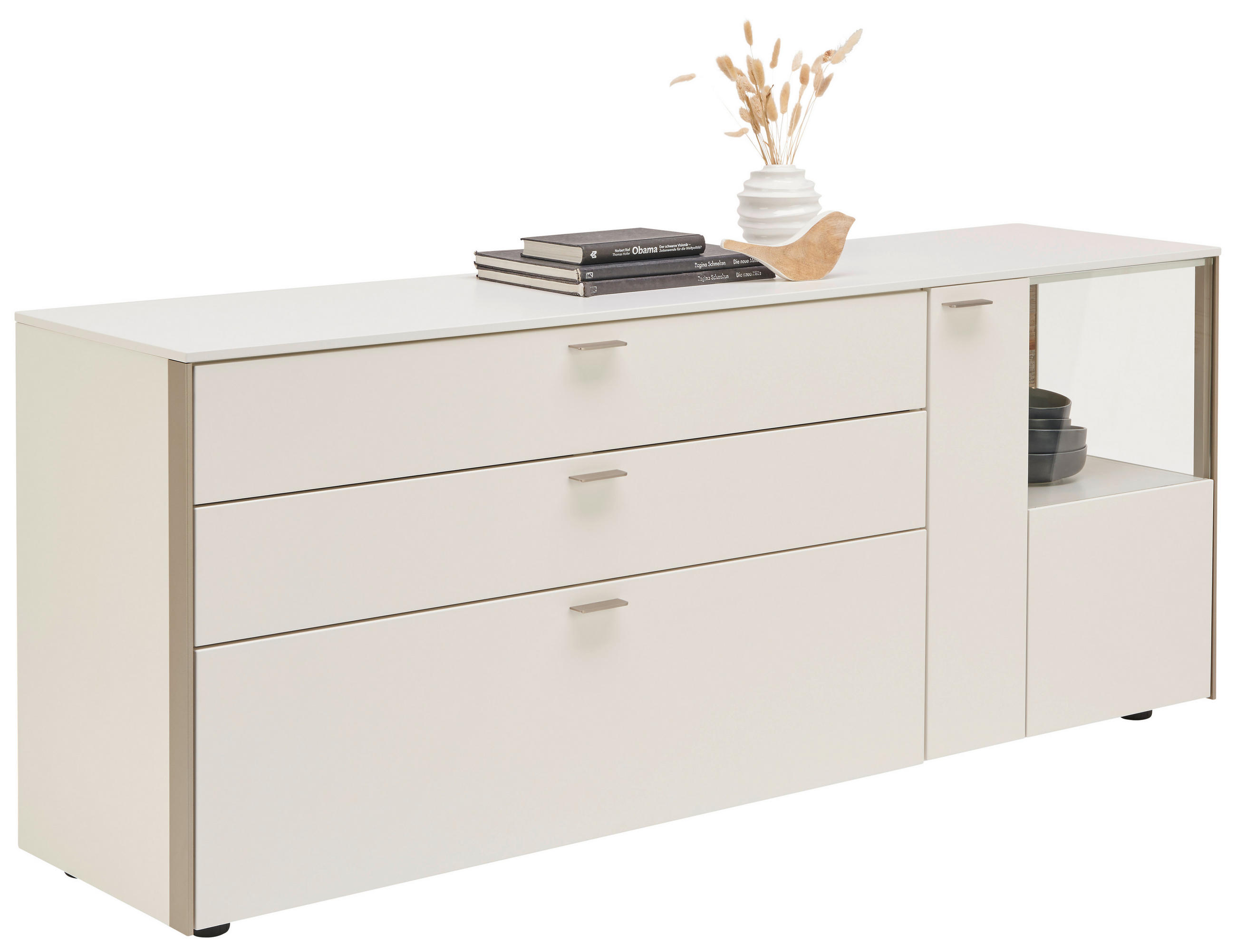 SIDEBOARD  in 182/72/43 cm  - Edelstahlfarben/Alufarben, Design, Glas/Holzwerkstoff (182/72/43cm) - Venjakob