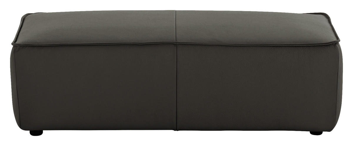 HOCKER in Leder Braun  - Schwarz/Braun, Modern, Leder/Kunststoff (120/39/60cm) - W.Schillig