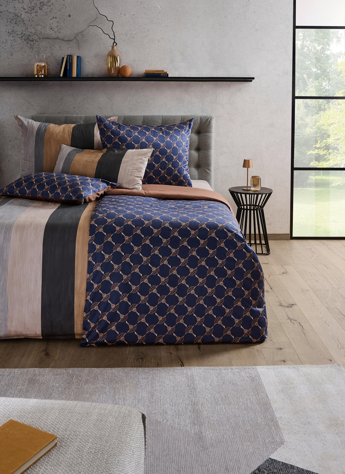 WENDEBETTWÄSCHE Cornflower Double Makosatin 140/200 cm  - Goldfarben, Basics, Textil (140/200cm) - Joop!