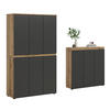 GARDEROBENSCHRANK  in 235/175/37 cm  - Eichefarben/Anthrazit, Design, Holzwerkstoff/Kunststoff (235/175/37cm) - Livetastic
