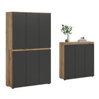 GARDEROBENSCHRANK  in 235/175/37 cm  - Eichefarben/Anthrazit, Design, Holzwerkstoff/Kunststoff (235/175/37cm) - Livetastic