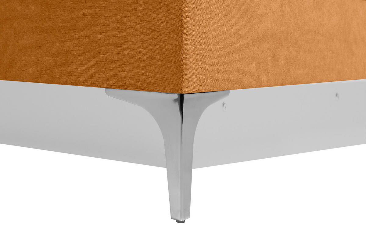 BOXSPRINGBETT 180/200 cm  in Currygelb  - Chromfarben/Currygelb, Design, Textil/Metall (180/200cm) - Welnova