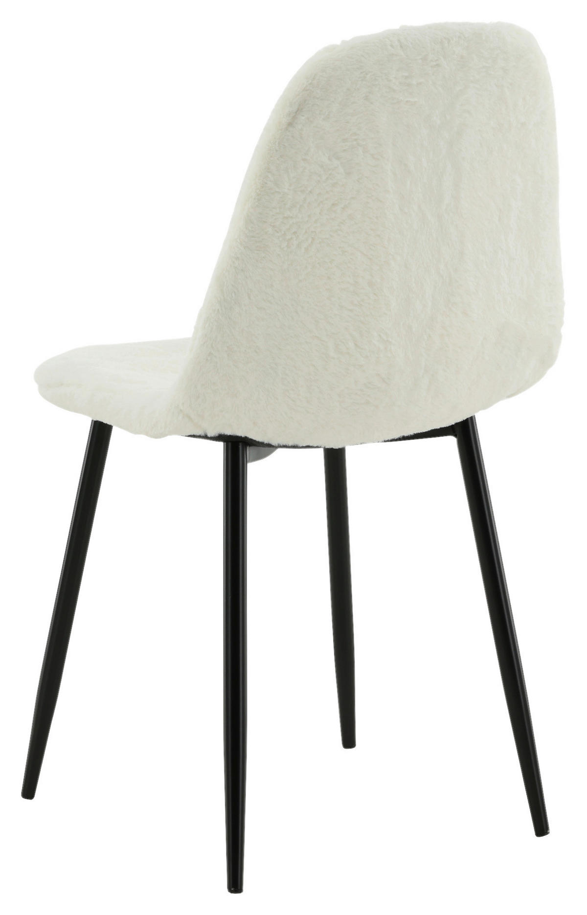 STOLSET 2 styck stål teddy tyg  - vit/svart, Design, metall/textil (44/87/53cm) - Livetastic