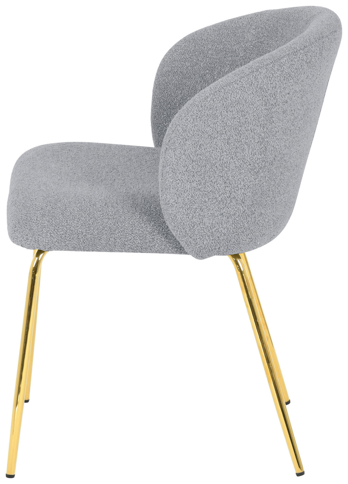 STUHL  in Eisen Bouclé  - Goldfarben/Grau, Design, Textil/Metall (57/79/59cm) - Xora