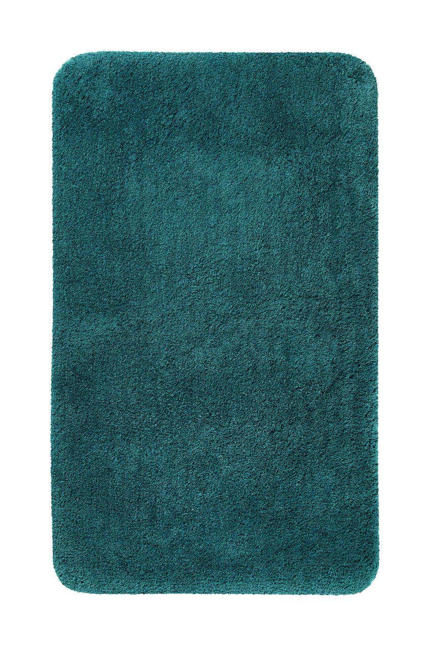 BADTEPPICH Grün, Petrol 55/65 cm  - Petrol/Grün, Basics, Kunststoff/Textil (55/65cm) - WECON HOME BASIC