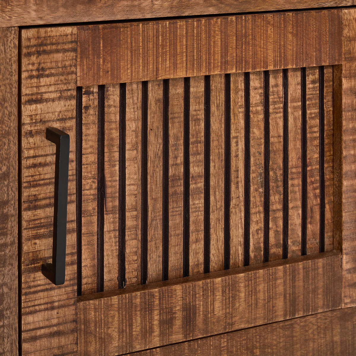 LOWBOARD  in 175/50/40 cm  - Schwarz/Naturfarben, LIFESTYLE, Glas/Holz (175/50/40cm) - Landscape