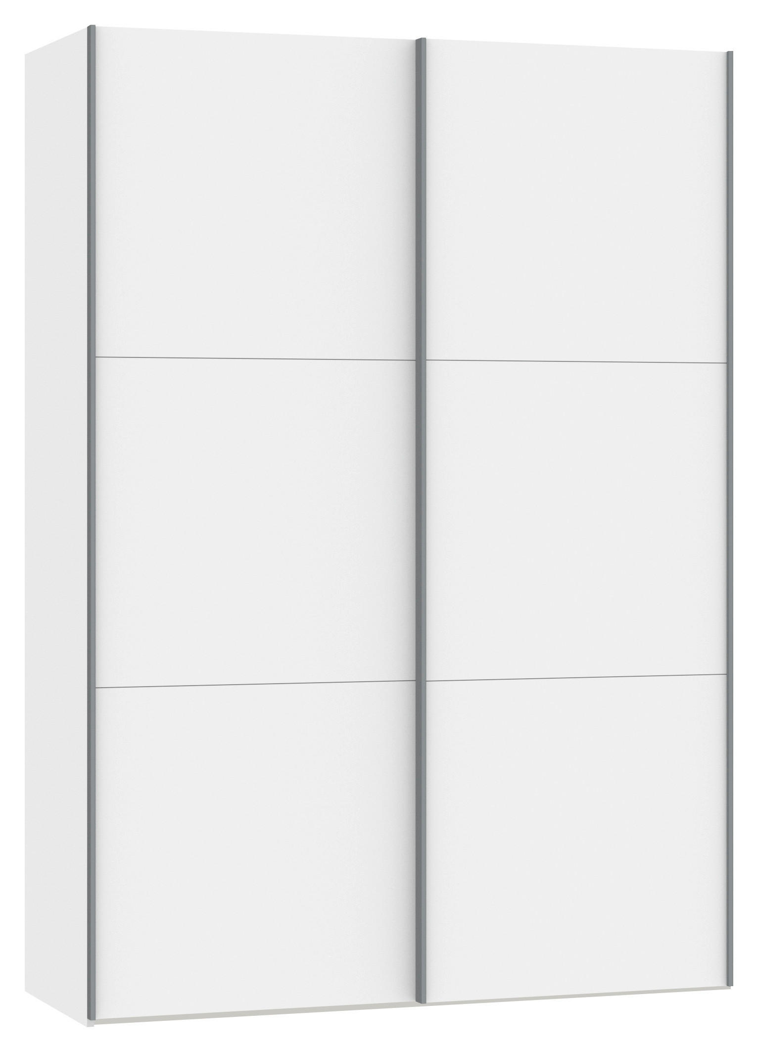 SCHWEBETÜRENSCHRANK  in Weiß  - Silberfarben/Weiß, Design, Glas/Holzwerkstoff (152,2/220/65cm) - Jutzler