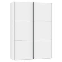 SCHWEBETÜRENSCHRANK  in Weiß  - Silberfarben/Weiß, Design, Glas/Holzwerkstoff (152,2/220/65cm) - Jutzler