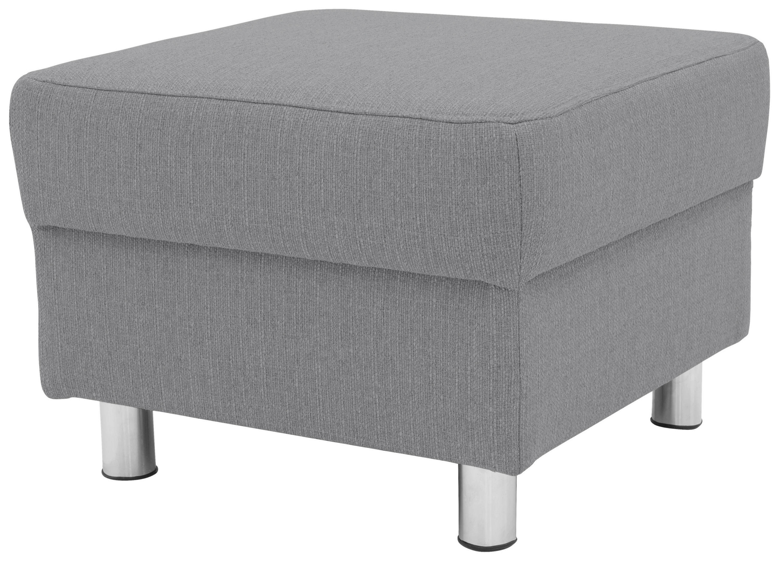HOCKER Webstoff Silberfarben - Chromfarben/Silberfarben, KONVENTIONELL, Textil/Metall (54/40/54cm)