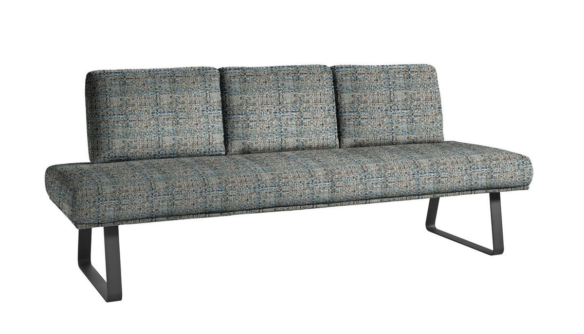 SITZBANK 224/92/78 cm  in Blau, Schwarz, Olivgrün  - Blau/Schwarz, Design, Textil/Metall (224/92/78cm) - Dieter Knoll